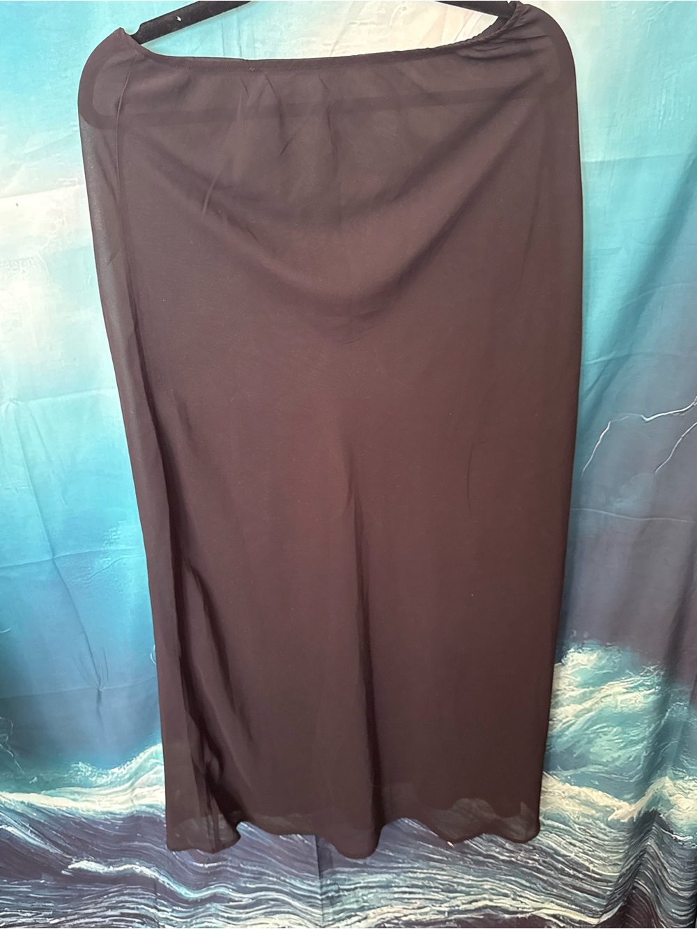 Sheer Black Maxi Skirt with Elastic Waistband